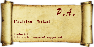 Pichler Antal névjegykártya